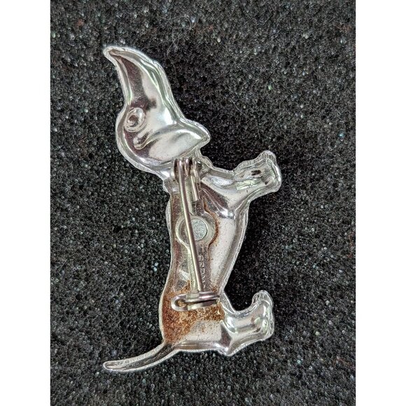 Vintage Dachshund Pin Brooch With Mosaic Inlay Design Made In Germany - Picture 3 of 5